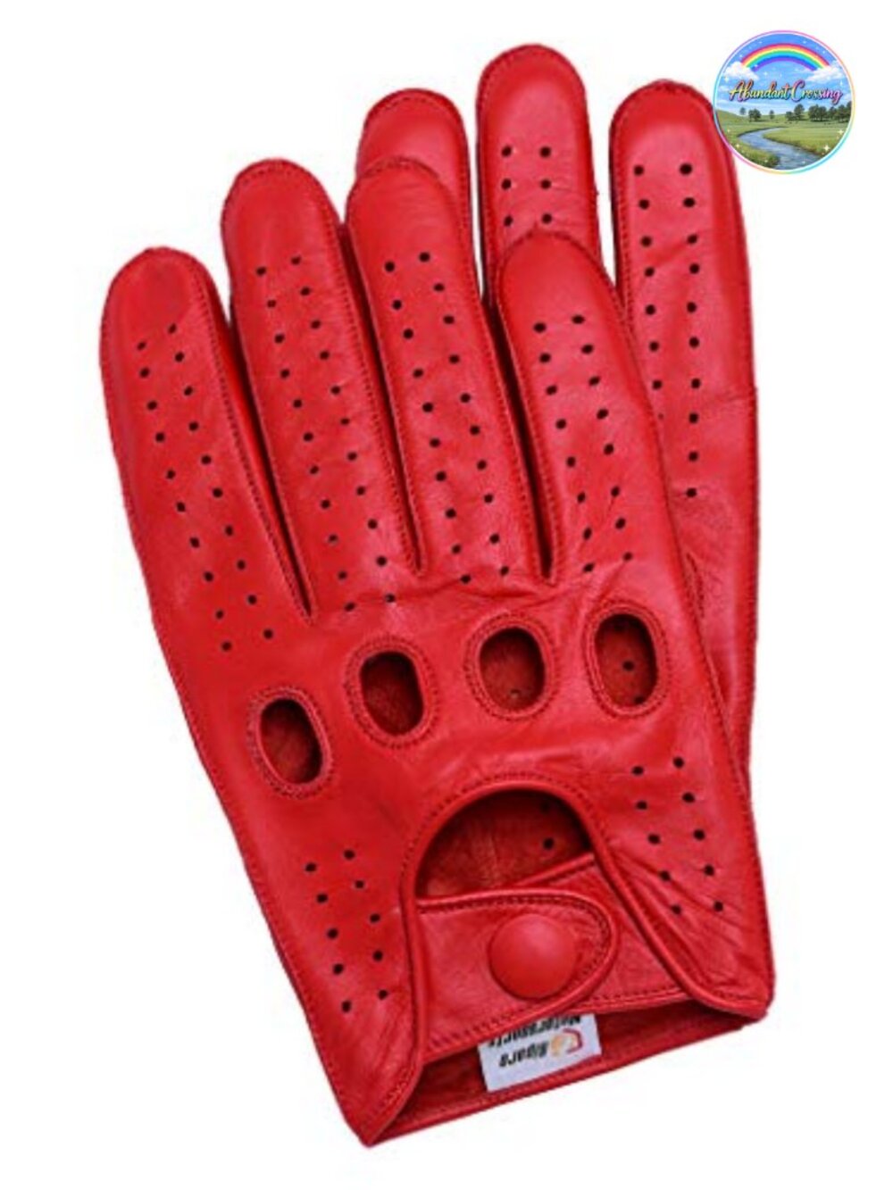 Genuine Cowhide Leather Driving Gloves with Snap Closure – Perforated